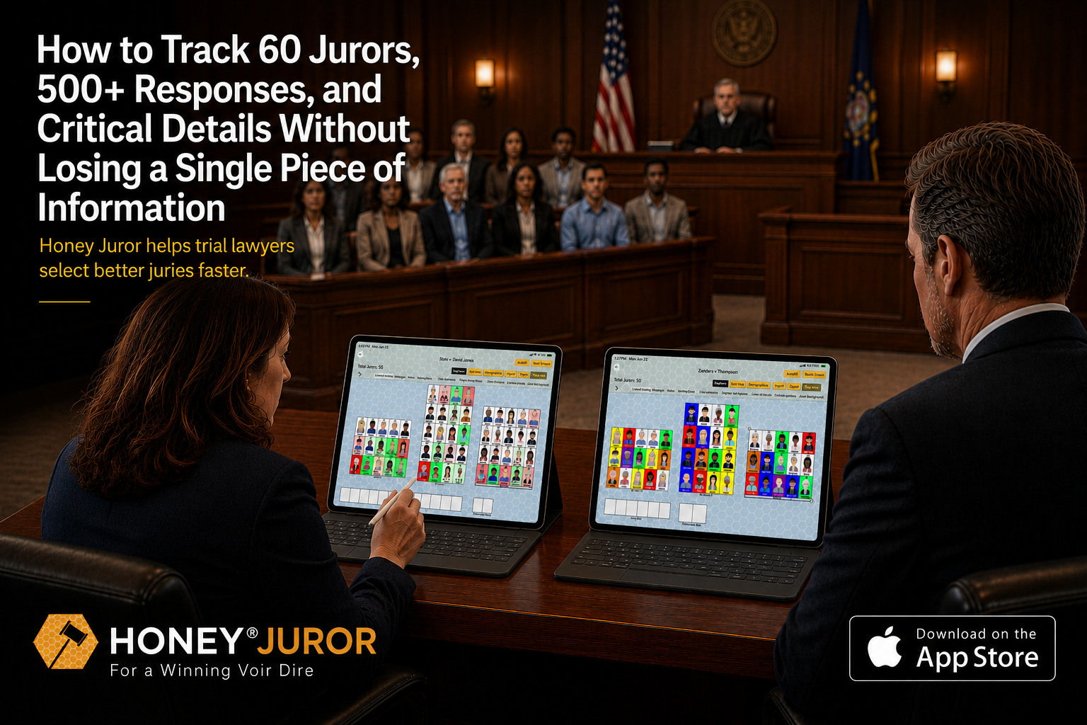 Honey Juror Software Voir Dire Jury Selection for collaboration and accuracy