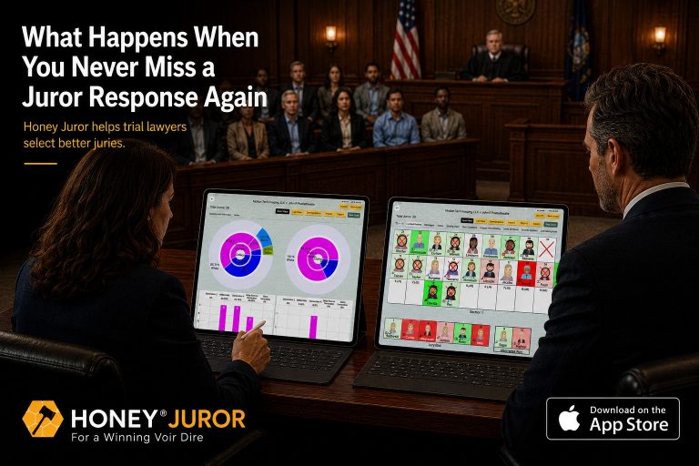 Jury Selection is easy with Honey Juror because you can keep track of everyones notes